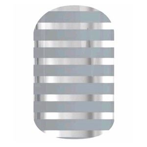 Jamberry Gray & Silver Stripe